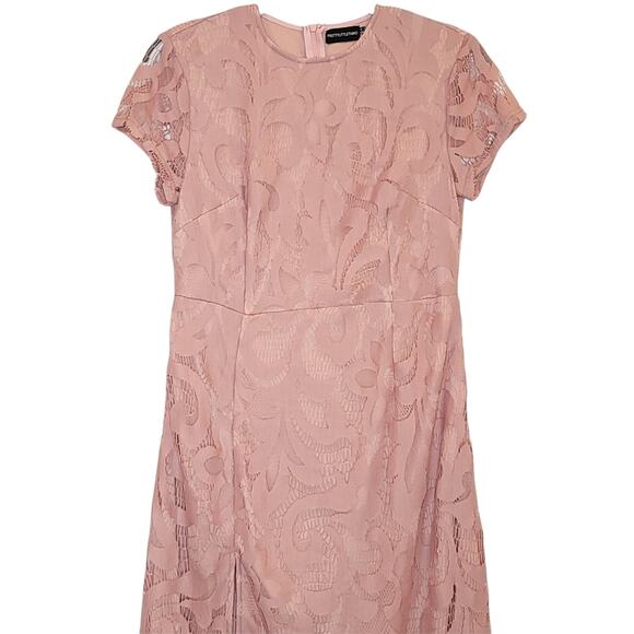 PrettyLittleThing Nude Lace Cap Sleeve Maxi Dress, Size 8, EUC - Picture 7 of 11